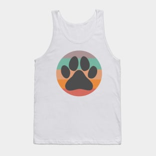 Dog Paw Print on Stripes Tank Top